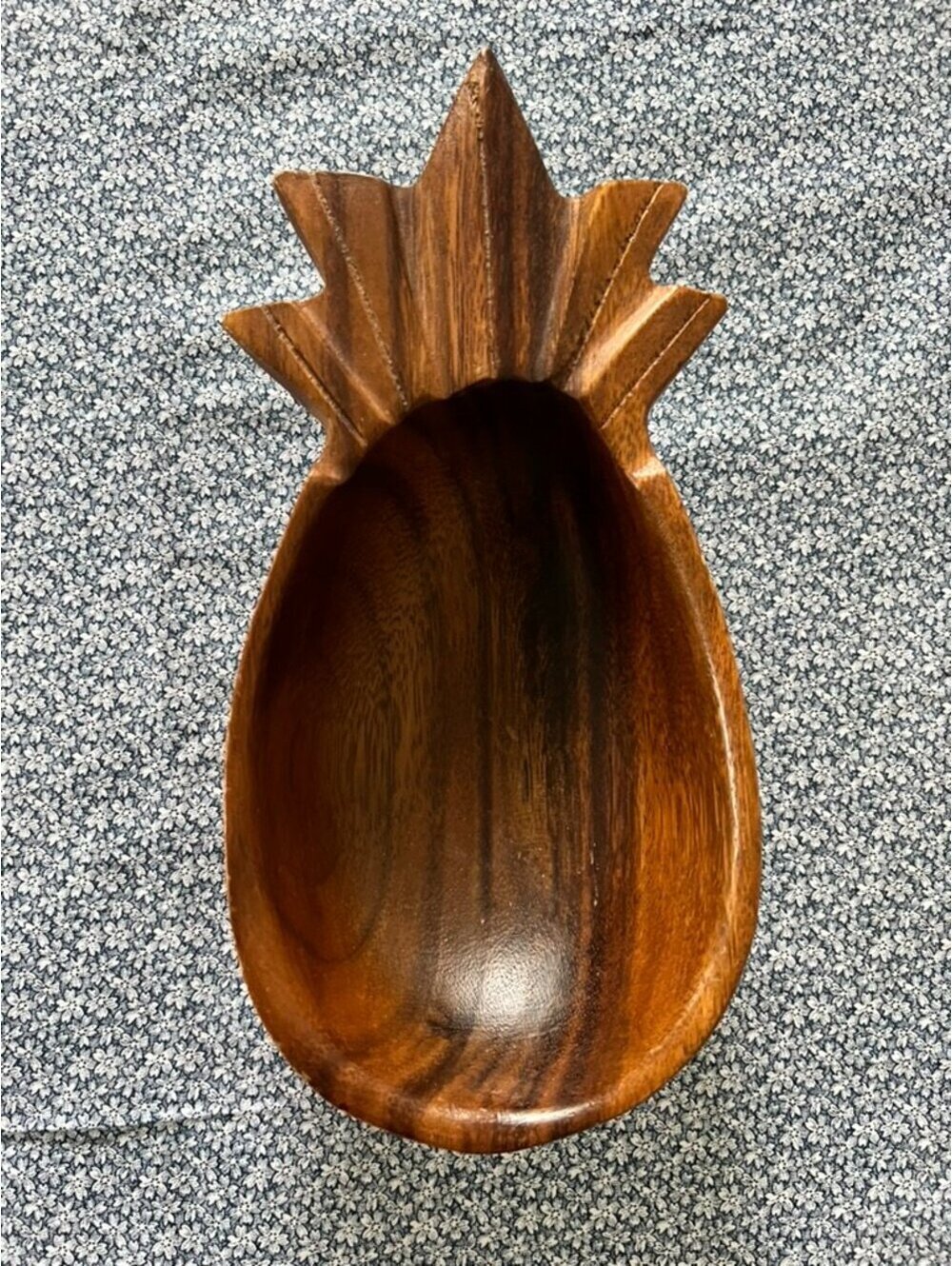 Vintage Monkeypod Wood Pineapple Bowl Philippines Hand Carved Wooden Tray